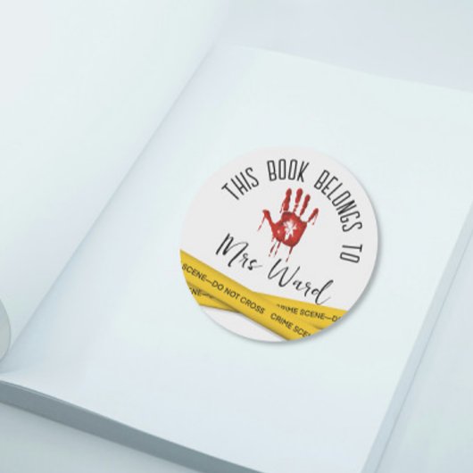 血犯罪現場テープ図書室シール ラウンドシール