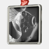 血球の白黒拡大 メタルオーナメント (左)