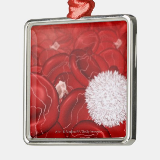 血球の顕微鏡の一見 メタルオーナメント (左)