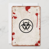 血痕と錆びたサインを伴うゾンビ侵入 招待状 (裏面)