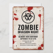 血痕と錆びたサインを伴うゾンビ侵入 招待状 (正面)