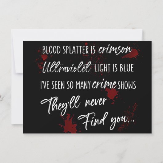 血痕は紅い 暗い殺人事件の謎 招待状 (裏面)