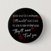 血痕は紅い 暗い殺人事件の謎 缶バッジ (正面)