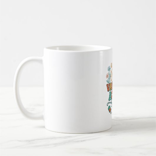 血管アクセスチームの花柄の医療用シャツデザイン1 コーヒーマグカップ (左)