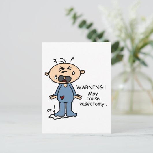 血管切除術ベビーを引き起こす可能性がある ポストカード (スタンド正面)