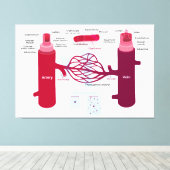血管図動脈血管毛細血管 キャンバスプリント (インサイチュ (ウッドフロア))