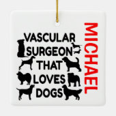 血管外科医が犬を愛カスタムす セラミックオーナメント (裏面)