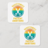 血管拡張で中絶権を阻止 スクエア名刺 (正面/裏面)