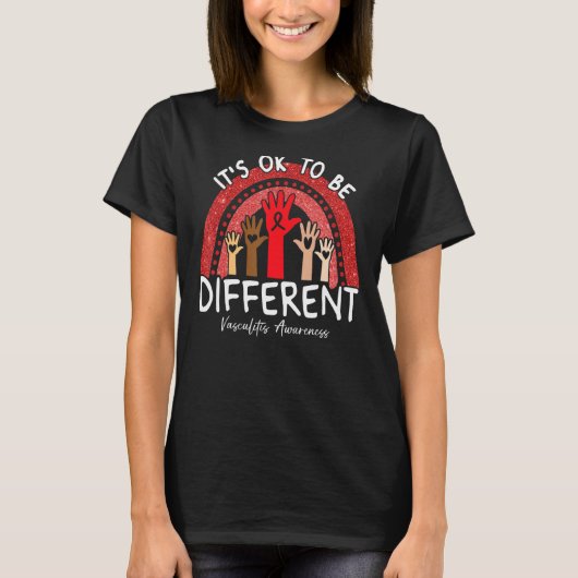 血管炎認識度赤違うRで大丈夫 Tシャツ (正面)