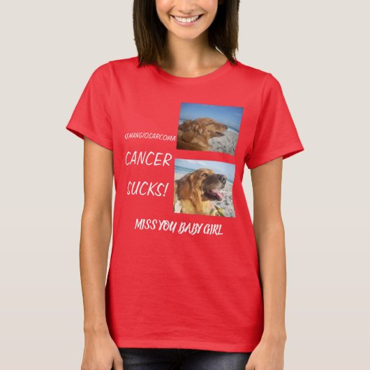 血管肉腫のがんはクソだ！ Tシャツ (正面)