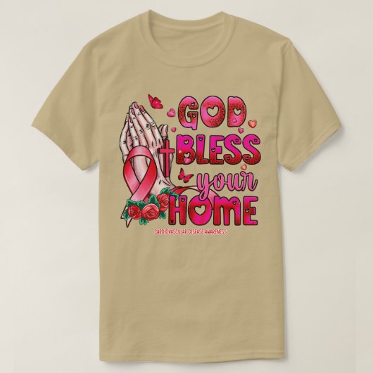 血管障害認識度神の信仰の希望 Tシャツ (デザイン正面)