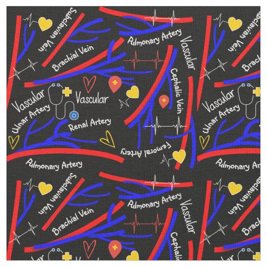 血管静脈と動脈 ファブリック (クローズアップ)