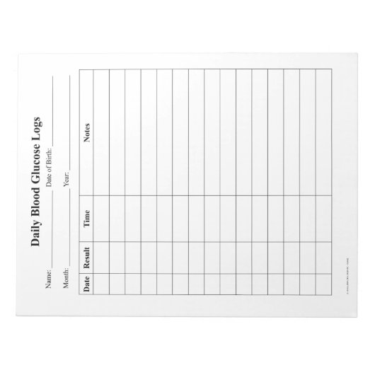 血糖値の低下 ノートパッド (正面)