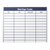 血糖値追跡装置ダークブルーとホワイトテンプレート ノートパッド (正面)
