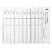 血糖値追跡装置MONDAYスタート ノートパッド (正面)