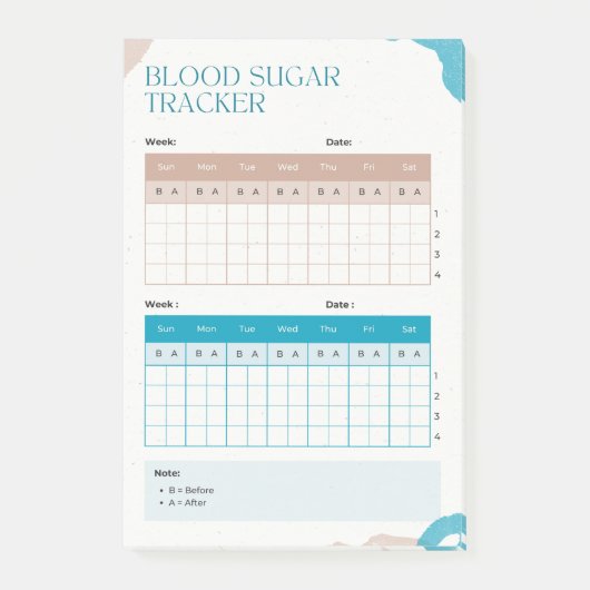 血糖週報トラッカー ポストイット (正面)