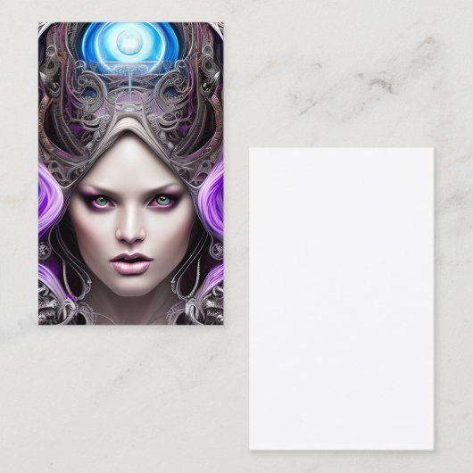 血統な目をした神秘的な女性 名刺 (正面/裏面)