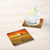 血赤い日没 スクエアペーパーコースター (インサイチュ)