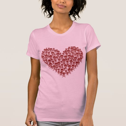 血赤スカルハート Tシャツ (正面)