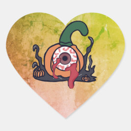 血走不気味ったカボチャ ハートシール