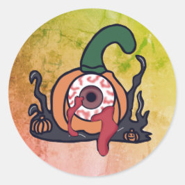 血走不気味ったカボチャ ラウンドシール