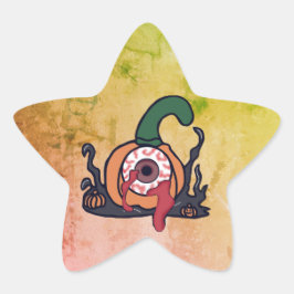 血走不気味ったカボチャ 星シール