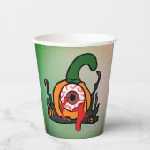 血走不気味ったカボチャ 紙コップ (正面)