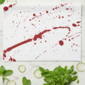 血、ハロウィンの血によって汚される(ばちゃばちゃ)跳ねる キッチンタオル (折り畳み)