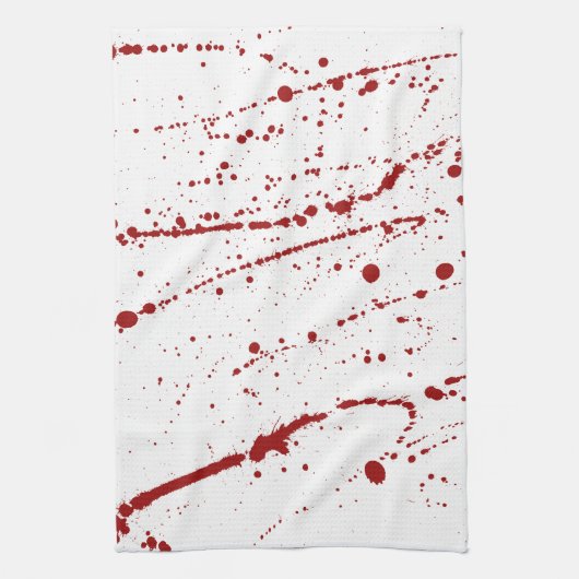 血、ハロウィンの血によって汚される（ばちゃばちゃ）跳ねる キッチンタオル (縦)