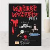 血WhoDunItエスケープルーム招待状はがき カード (正面)