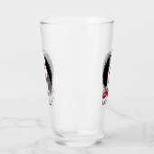 行おもしろいくぞ！古い英語シェプドッグを歩く（グレー1） タンブラーグラス (左)