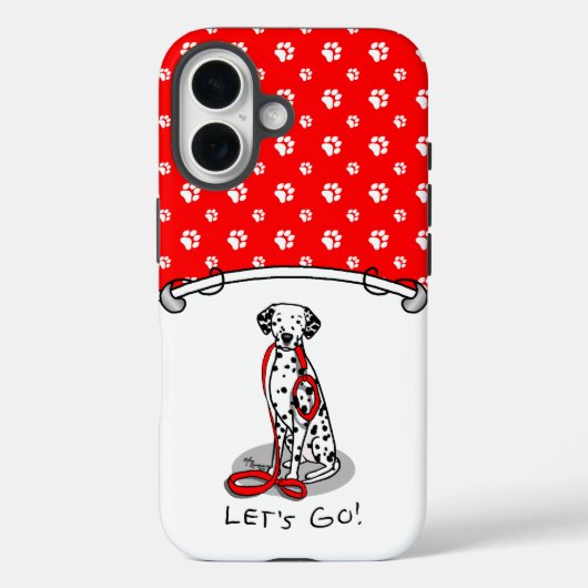 行おもしろいくぞ！歩くダルマチアン犬（黒1） Case-Mate iPhoneケース (裏面)