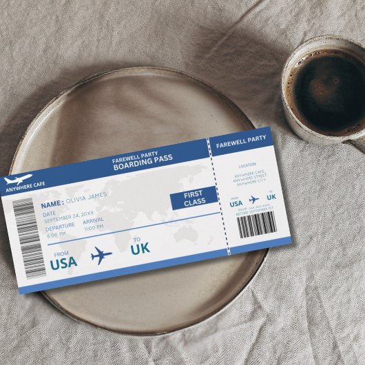 行おもしろいく遠くにパーティー、搭乗券チケット 招待状