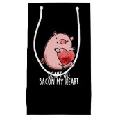 行かないベーコンマイハートおもしろいピグプンダークBG スモールペーパーバッグ (正面)