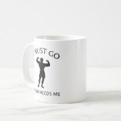 行かなきゃ。私のジムは私が必要だ。コーヒーマグ コーヒーマグカップ (正面左)