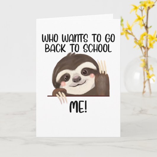 行きたいスロース新学期 カード (黄色い花)