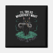 行きたい所へ足を踏み入おもしろいれる猫好き マグネット (正面)