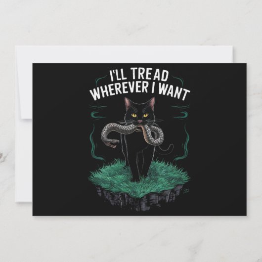 行きたい所へ足を踏み入おもしろいれる猫好き 招待状 (正面)