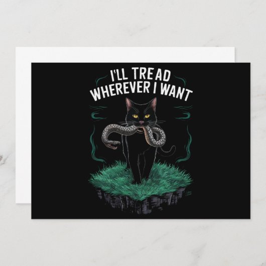 行きたい所へ足を踏み入おもしろいれる猫好き 招待状 (正面/裏面)