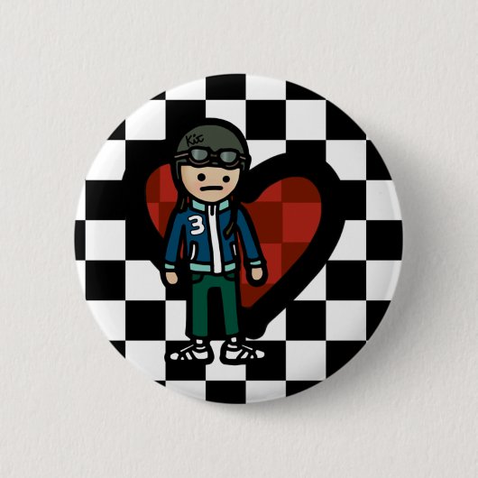 行きますボタンは行きます! 缶バッジ (正面)