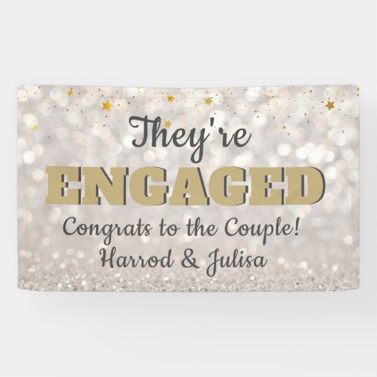 行きらきら光るけ！婚約発表パーティーバナー 横断幕 (横)