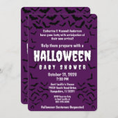 行きバティハロウィーンの衣装パーティー赤ちゃんシャワー 招待状 (正面/裏面)