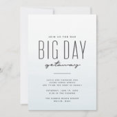 行き先ウェディングブルー水カラーシンプルおもしろい 招待状 (正面)