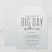 行き先ウェディングブルー水カラーシンプルおもしろい 招待状 (正面/裏面)