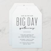 行き先ウェディングブルー水カラーシンプルおもしろい 招待状 (正面/裏面)