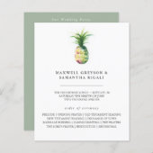 行き先ウェディングプログラム水の色パイナップル (正面/裏面)