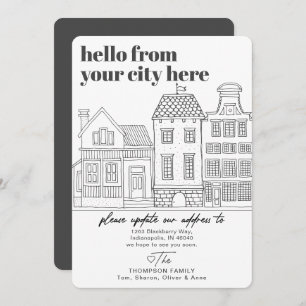 行き先モダンの都市移動 案内状