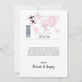 行き先搭乗券結婚のご案内 サンキューカード (正面)