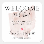 行き先結婚の歓迎客の好意 スクエアシール (正面)