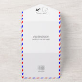 行き先結婚式サントリーニギリシャ航空郵便 オールインワン招待状 (外側)